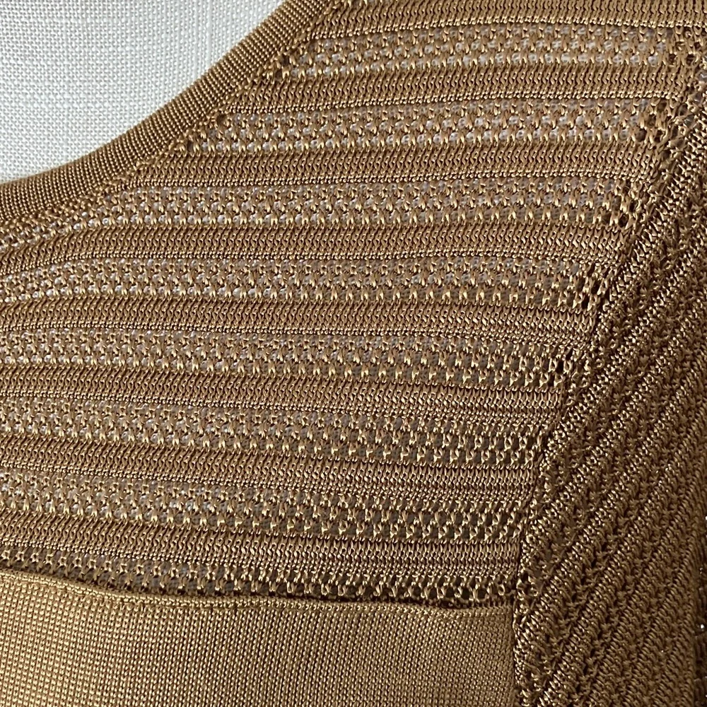 ANDREA JOVINE cotton blend knit dress in a‎ beautiful light brown color size SP